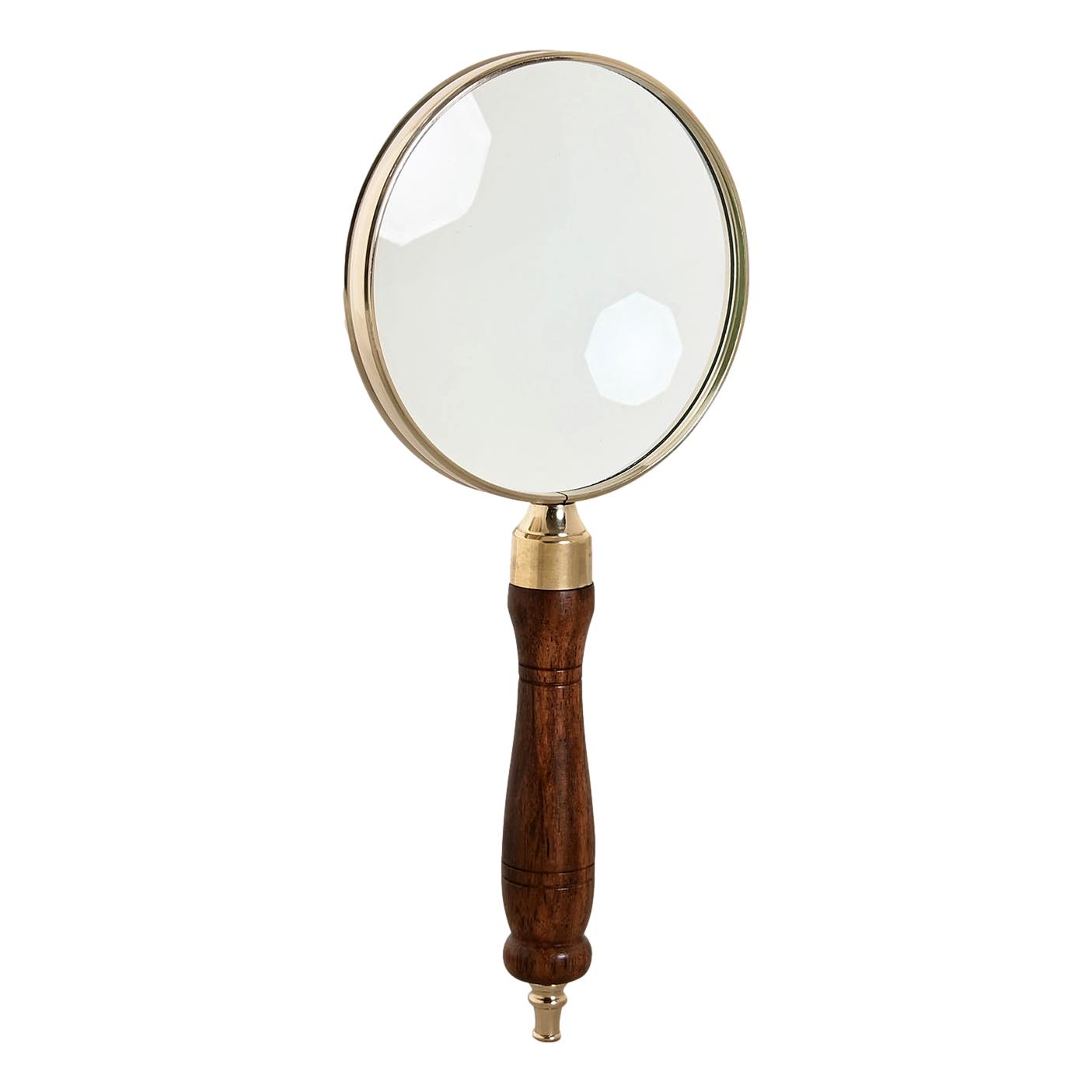 Brass Magnifying Glass with Mango Wood Handle