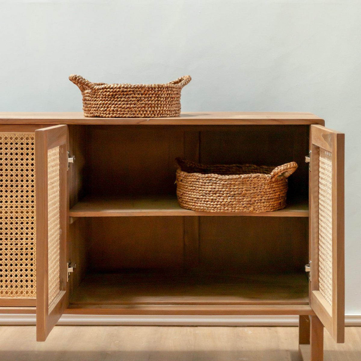 Bread Basket | Small Round Basket | Decorative Woven Storage Basket made of Water Hyacinth JAWAH (2 sizes) - LUXONAS HOME