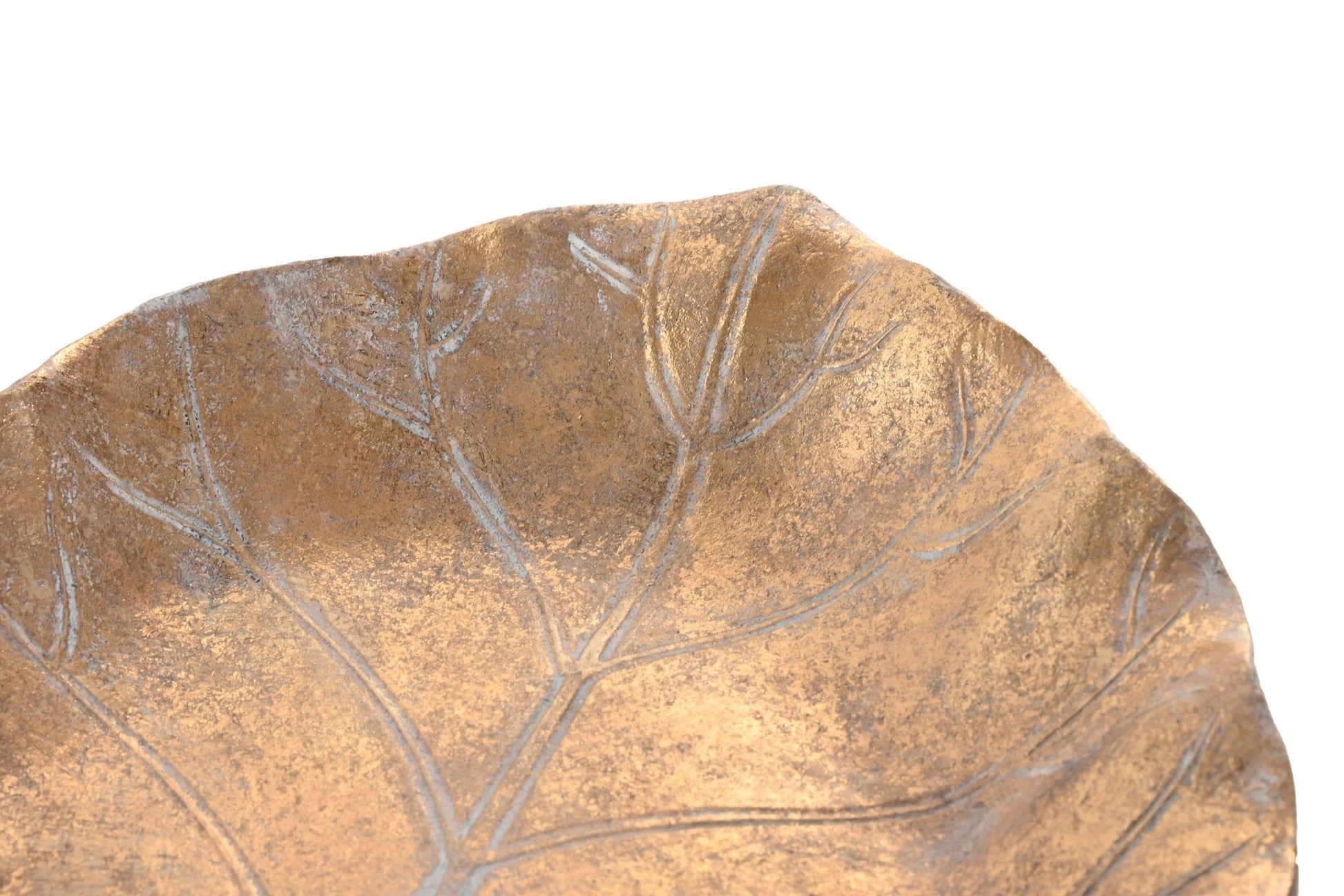 Bronze Aged Resin Leaf Bowl - LUXONAS