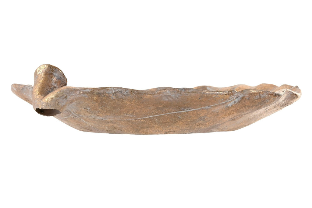 Bronze Aged Resin Leaf Bowl - LUXONAS