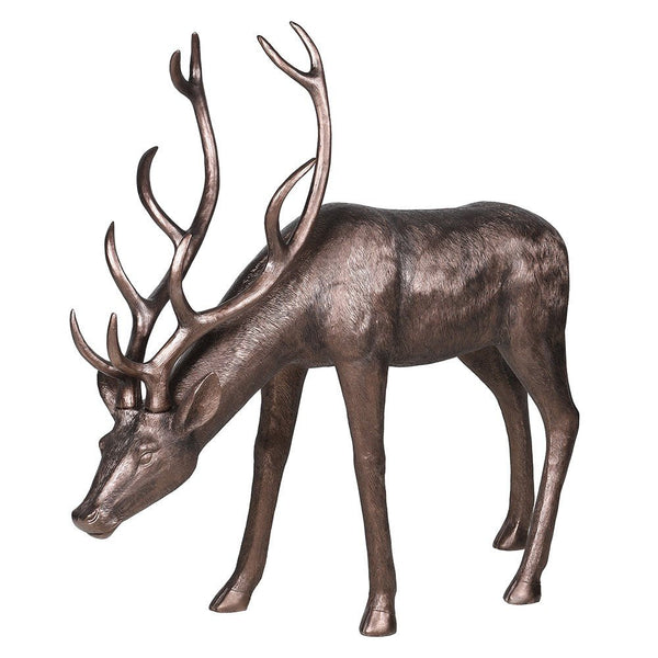 Bronze Grazing Deer Sculpture