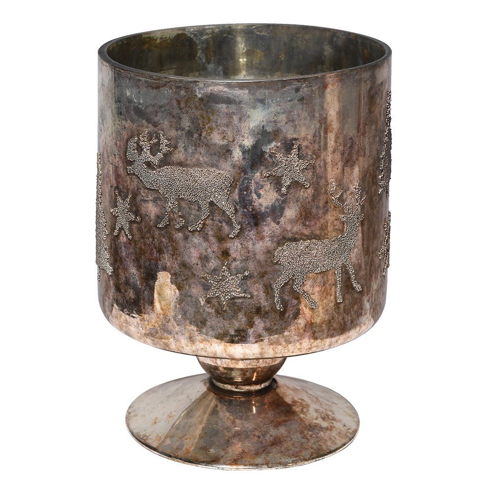 Bronze Patina Reindeer Hurricane - LUXONAS