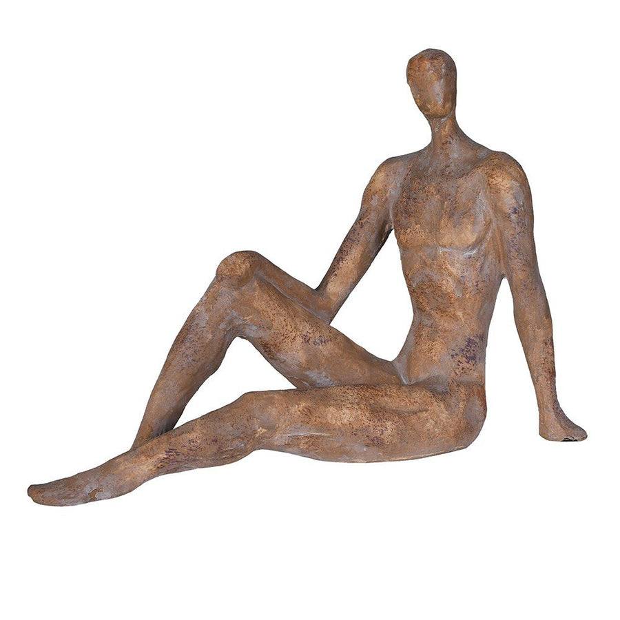 Bronze Sitting Man Sculpture
