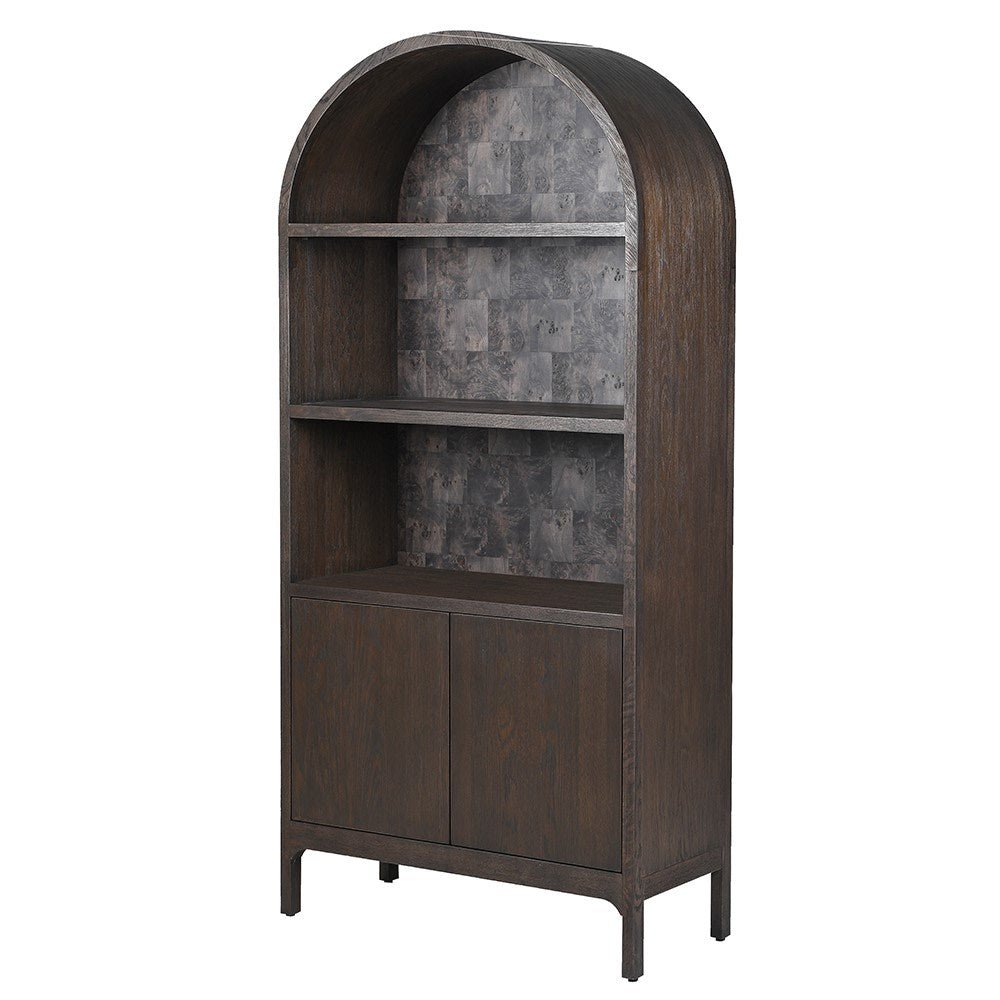 Brown Arched Cabinet – Elegant Storage Solution - LUXONAS