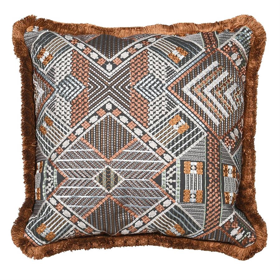 Brown Aztec Pattern Cushion - LUXONAS