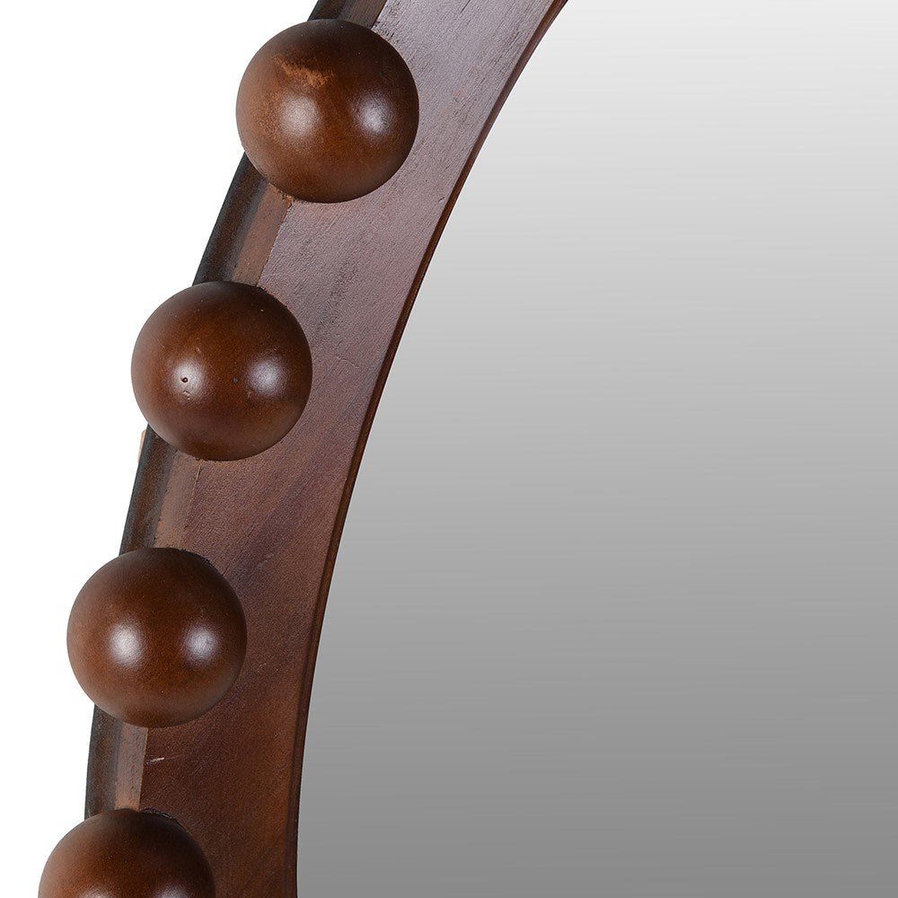 Brown Ball Round Wall Mirror - Elegant Home Decor - LUXONAS