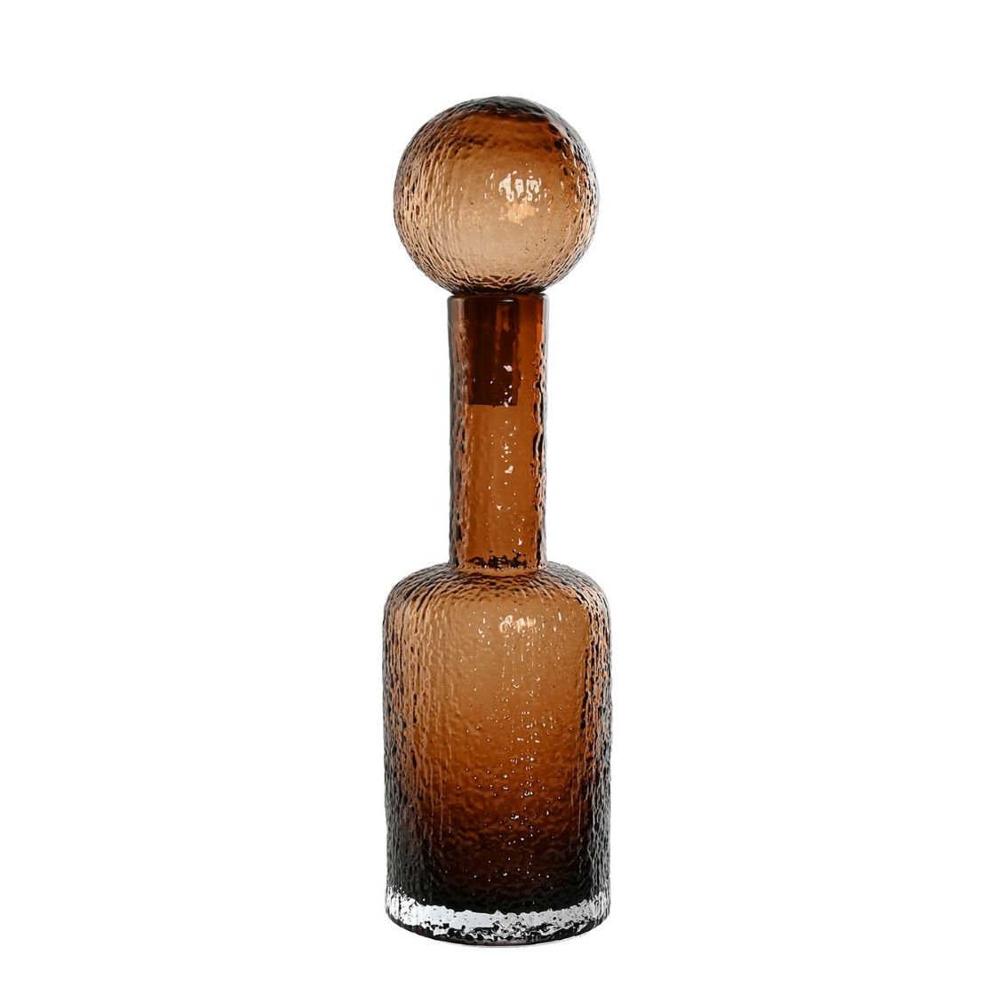 Elegant Brown Bottle Vase with Ball Top - 43cm