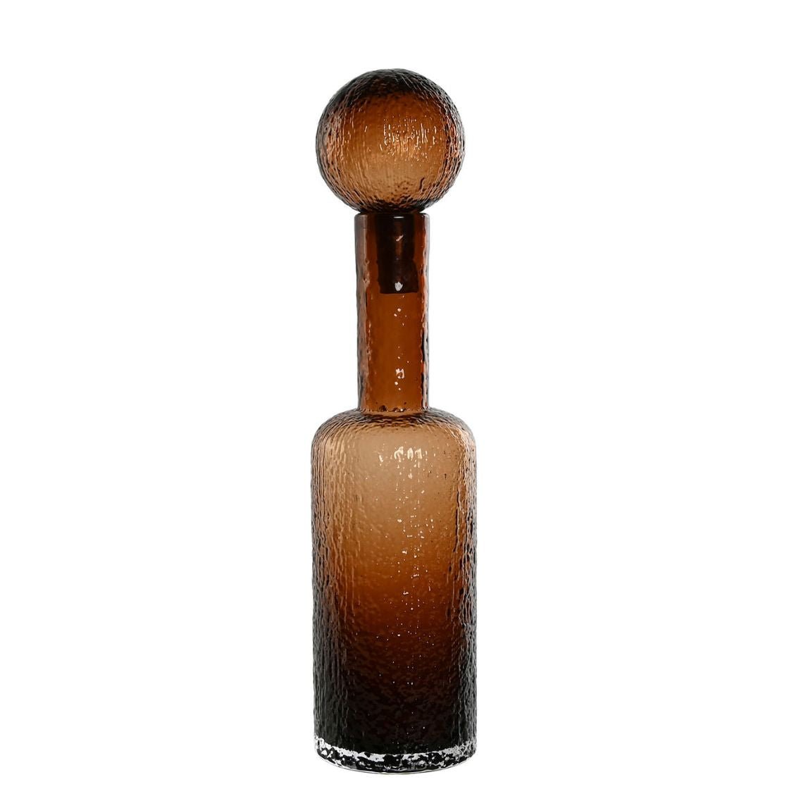 Brown Bottle Vase with Ball Top - 49cm