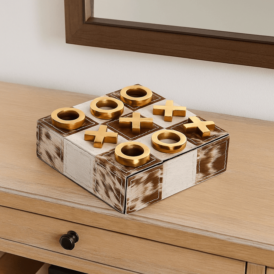 Brown Cowhide OXO Game