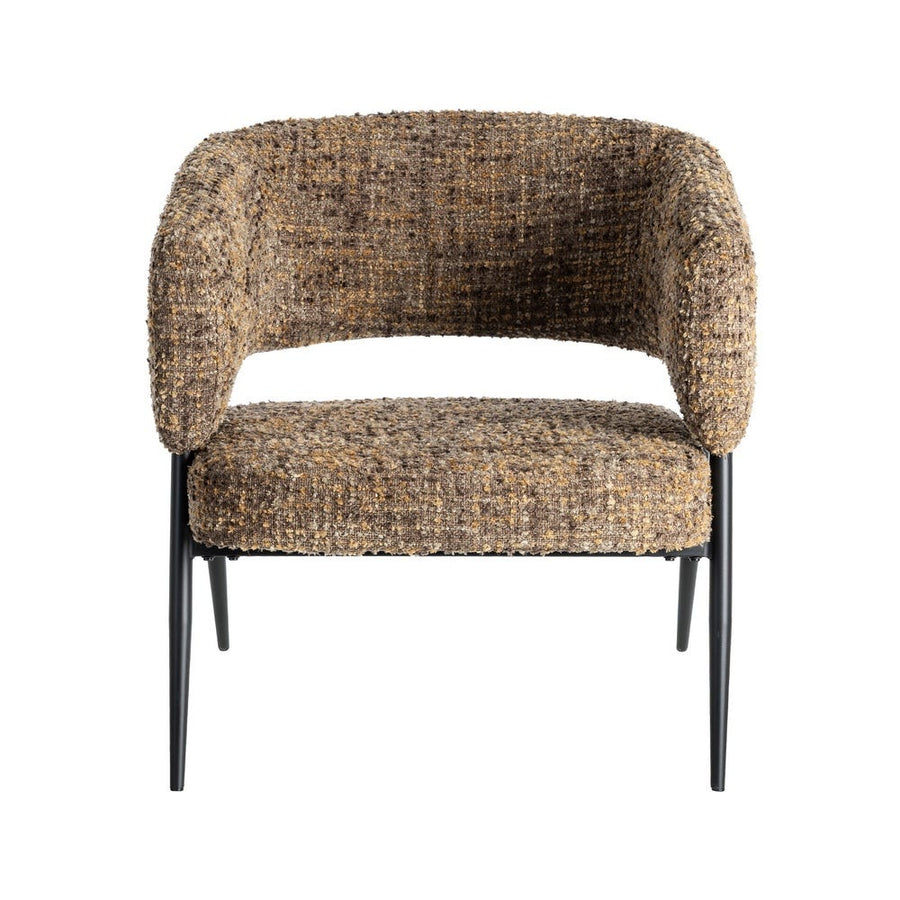Brown Fabric and Metal Armchair