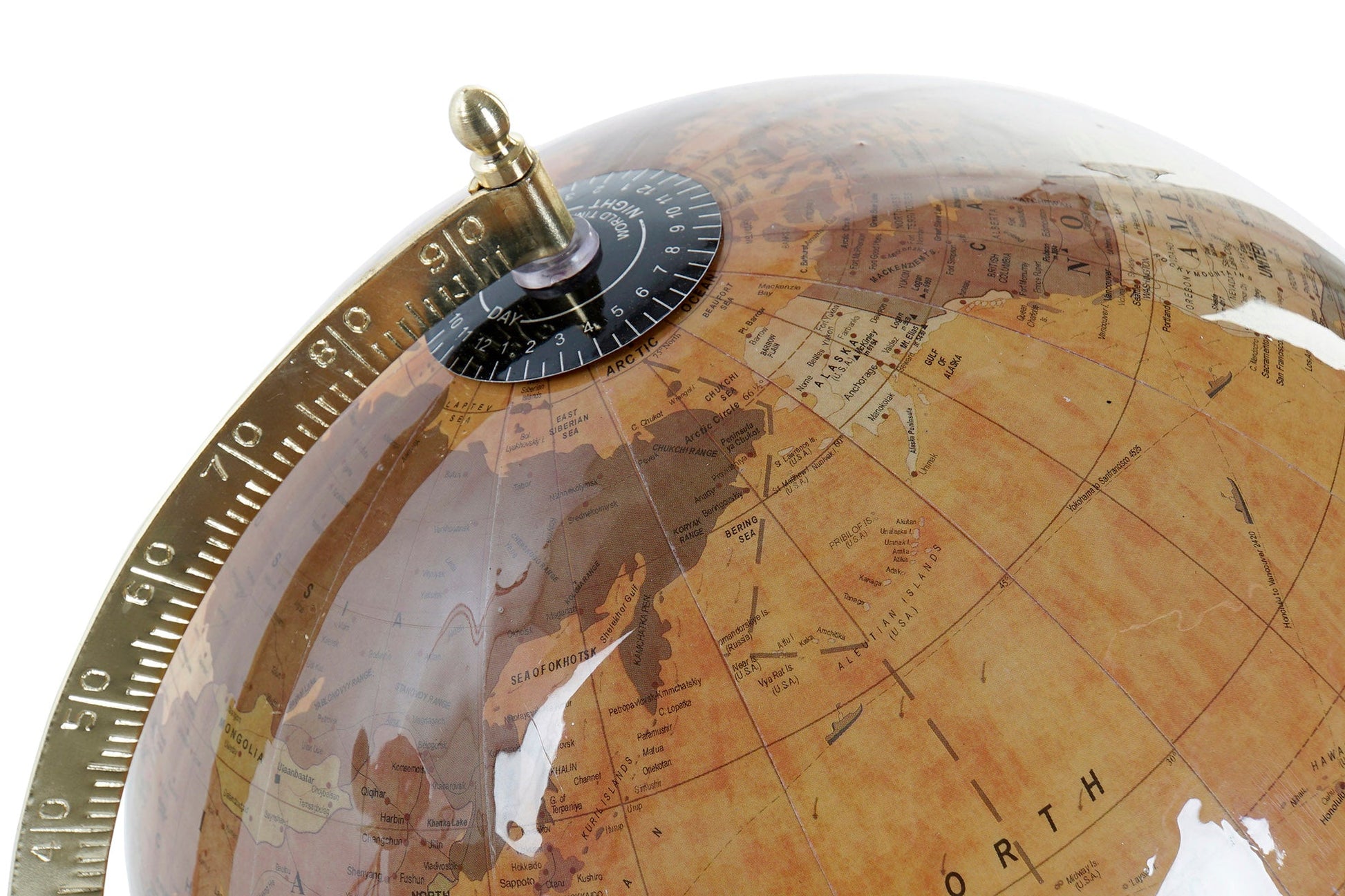 Brown Globe on Wooden Base - LUXONAS