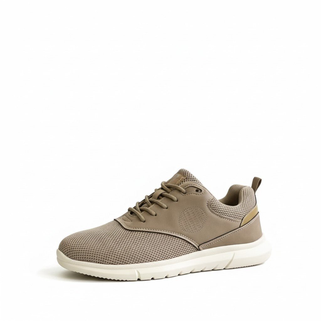 Brown Knit Lace-Up Sneakers