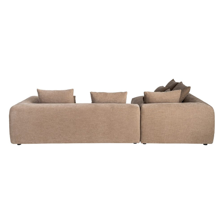 Brown L-Shape Fabric Sofa