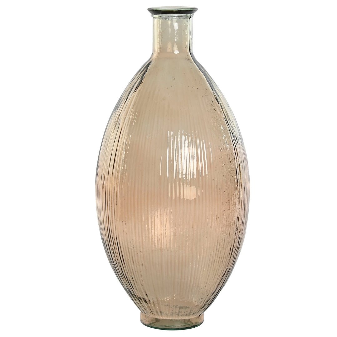 Brown Lined Glass Vase - LUXONAS