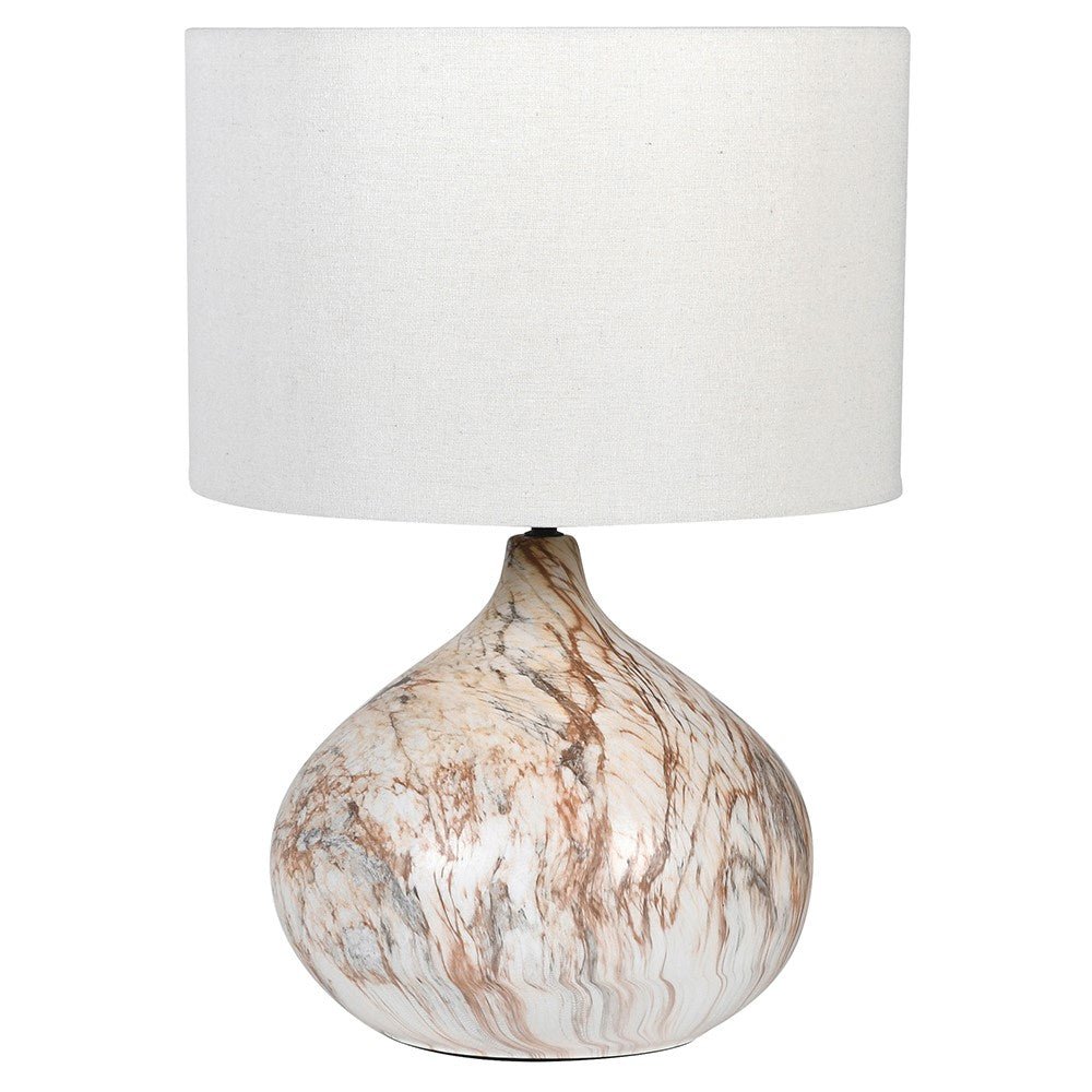 Brown Marble Effect Ceramic Lamp - Elegant Lighting for Any Room