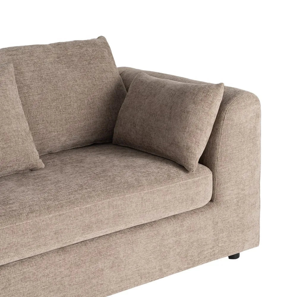 Brown Polyester L - Shape Sofa - LUXONAS HOME