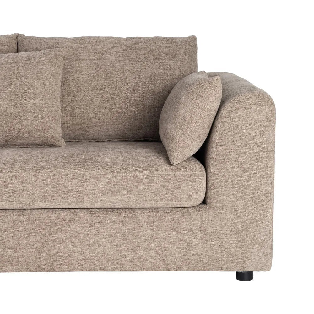 Brown Polyester L - Shape Sofa - LUXONAS HOME