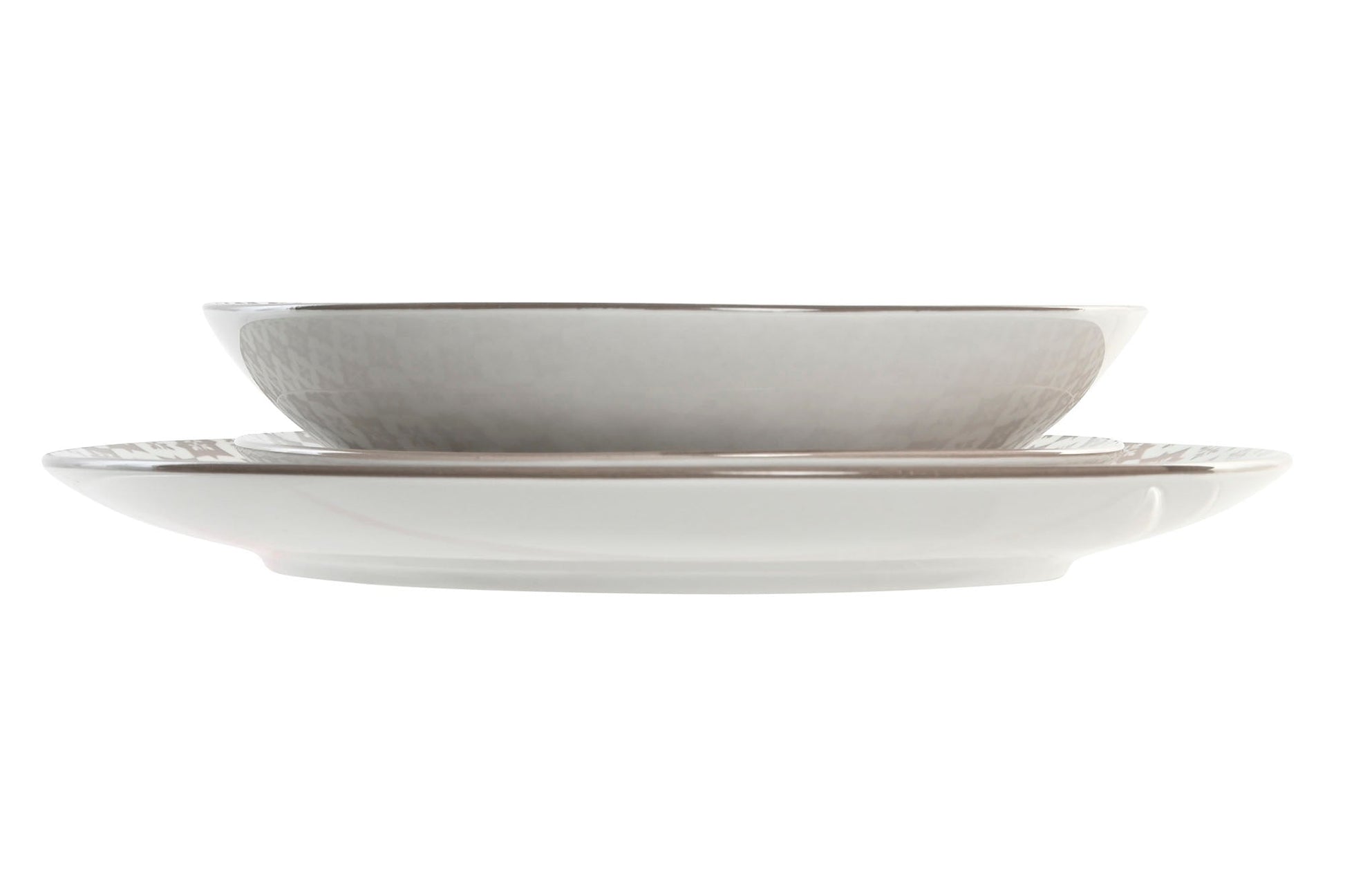 Brown Print Porcelain 18pcs Dinner Set - LUXONAS