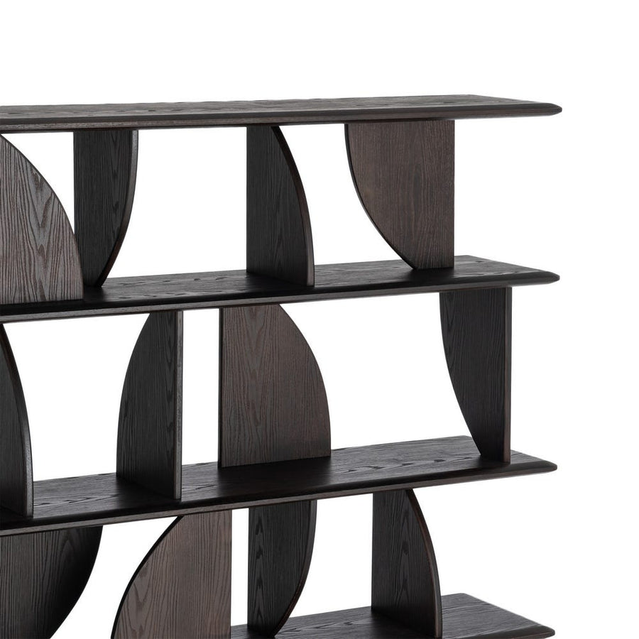 Brown Rubber Wood Open Shelving Unit