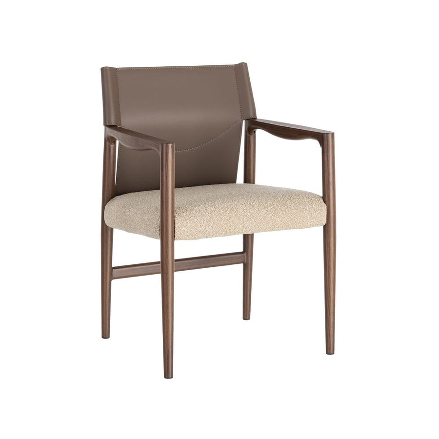 Brown Taupe Woven Carver Chair