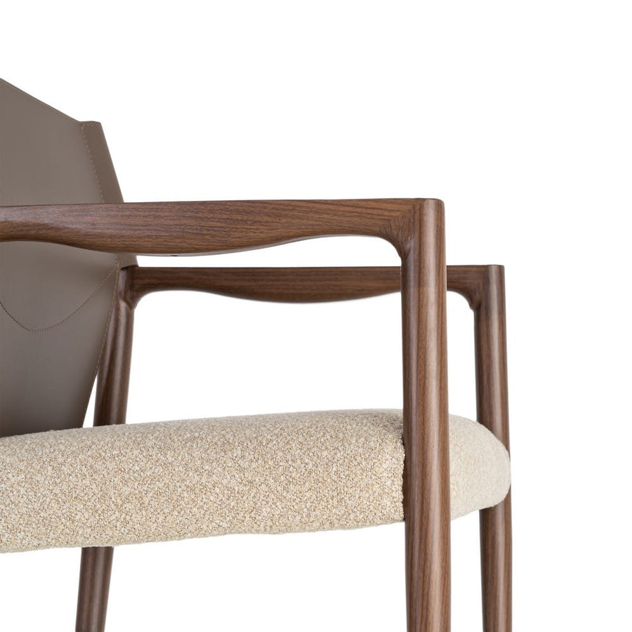 Brown Taupe Woven Carver Chair