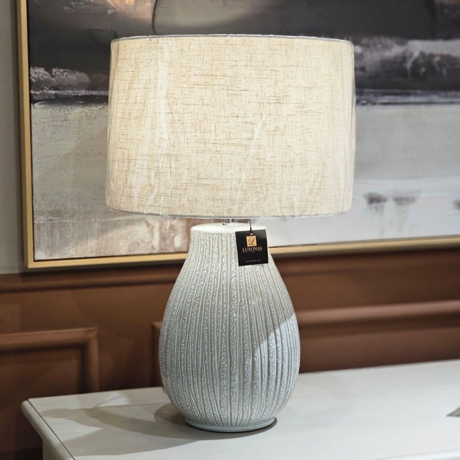 Bulbous Textured Ceramic Lamp