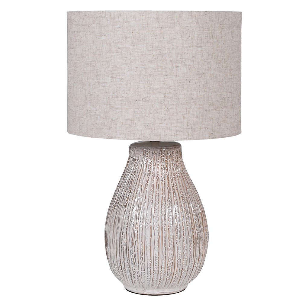 Bulbous Textured Ceramic Lamp - LUXONAS
