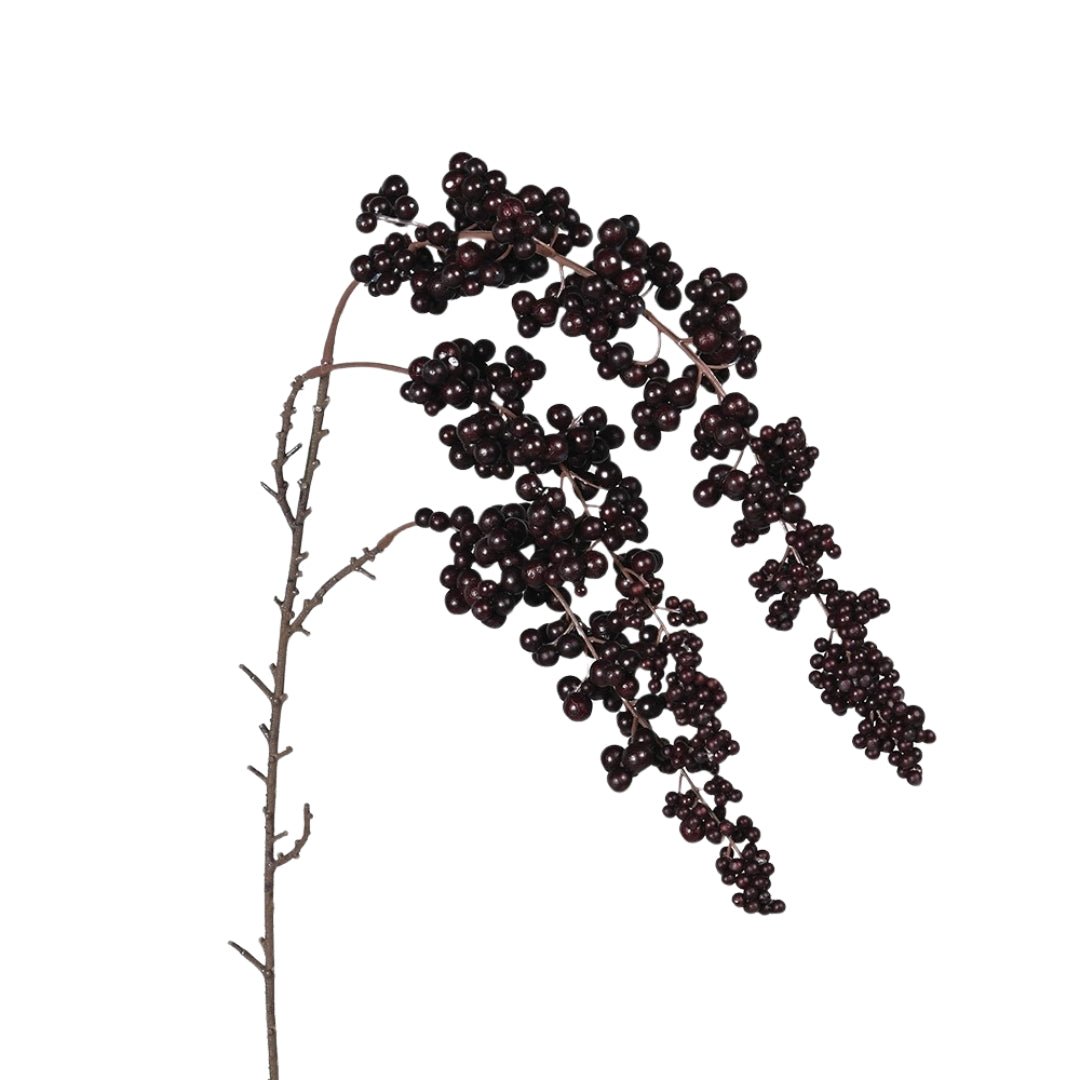 Burgundy Cotoneaster Spray - Lifelike Artificial Floral Accent