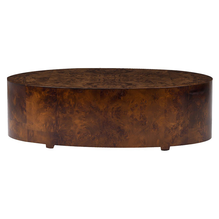 Burl Dark Oval Coffee Table