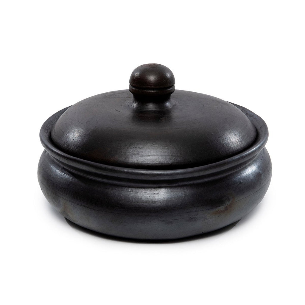 Burned Curry Pot with Lid — Black - LUXONAS HOME