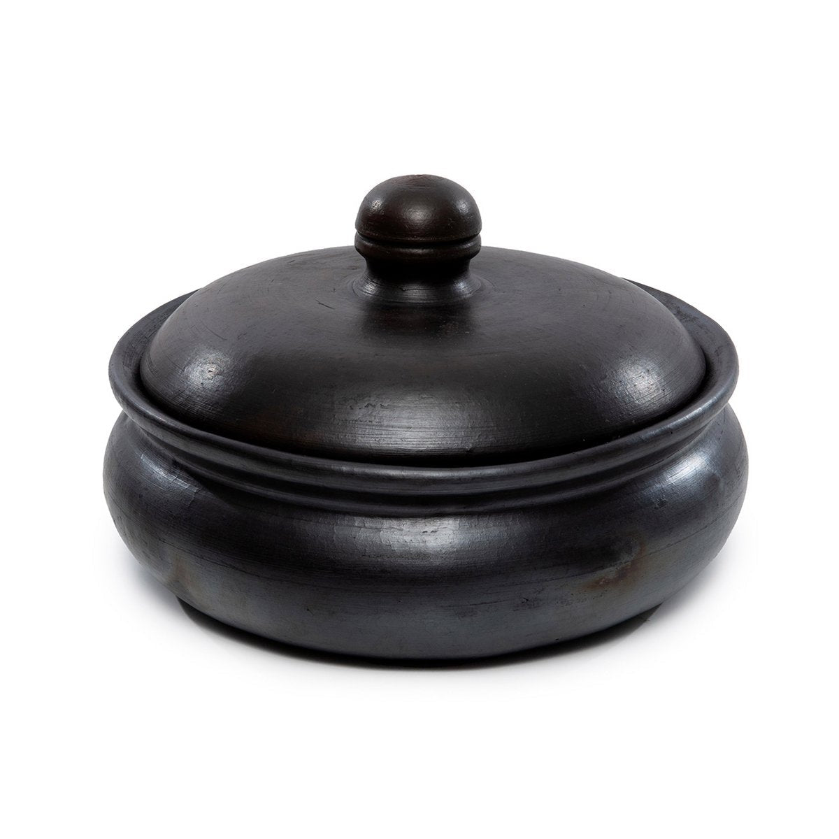 Burned Curry Pot with Lid — Black - LUXONAS HOME