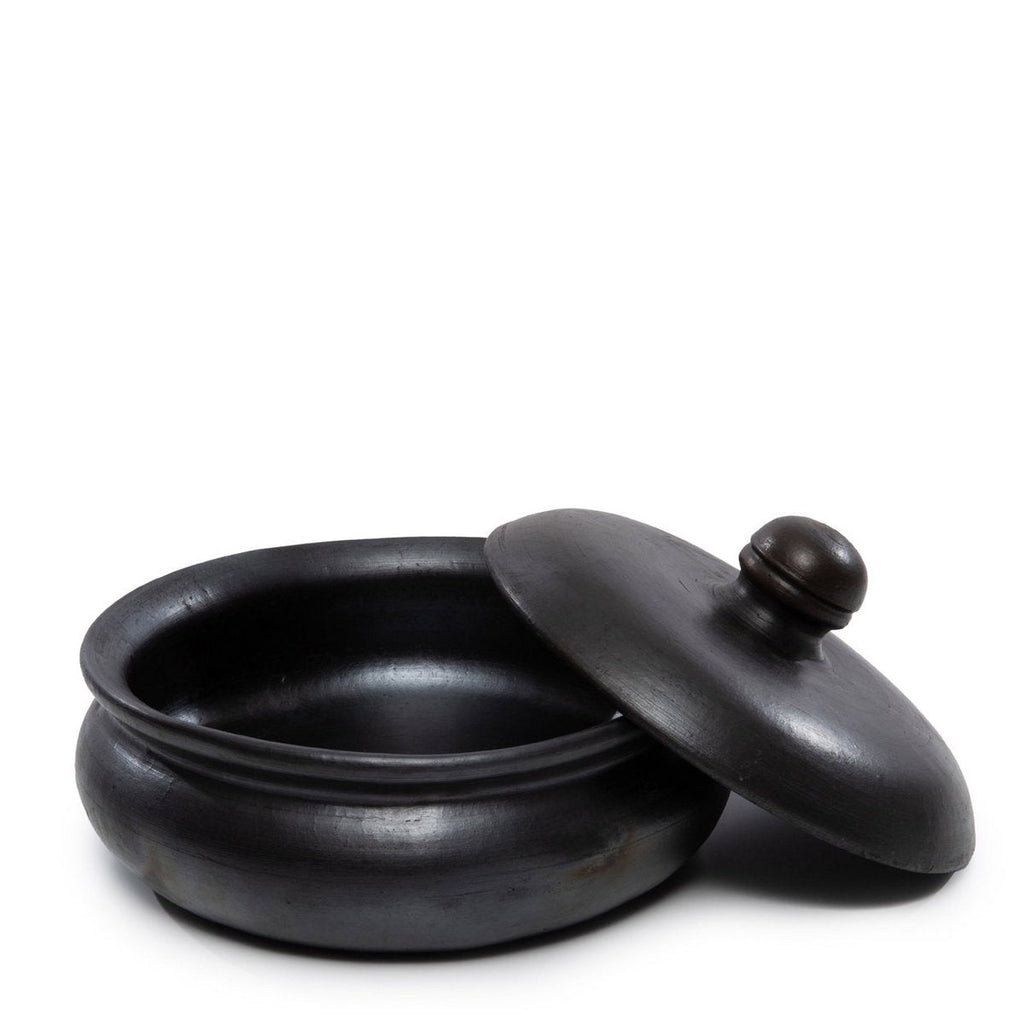 Burned Curry Pot with Lid — Black - LUXONAS HOME