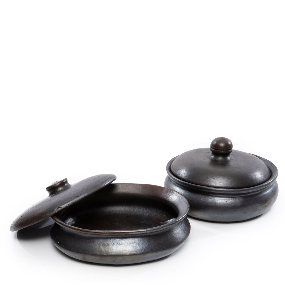 Burned Curry Pot with Lid — Black - LUXONAS HOME