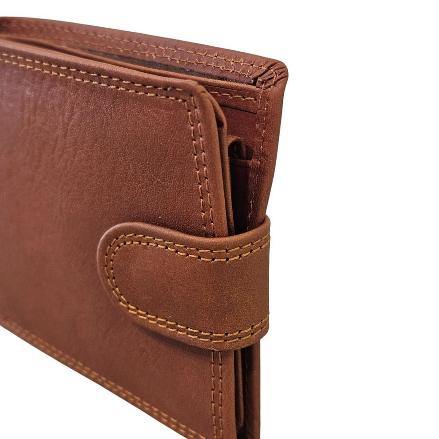 Camel Leather Wallet w/Strap