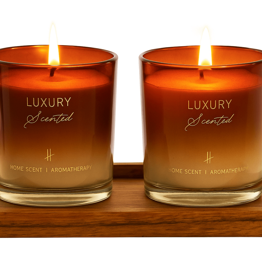 Candle in Amber Glass - LUXONAS