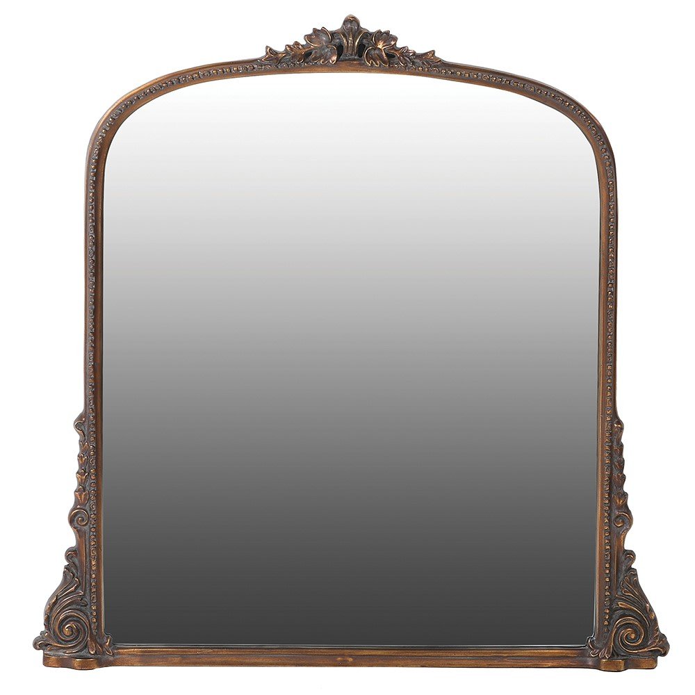 Carved Effect Overmantle Wall Mirror - LUXONAS