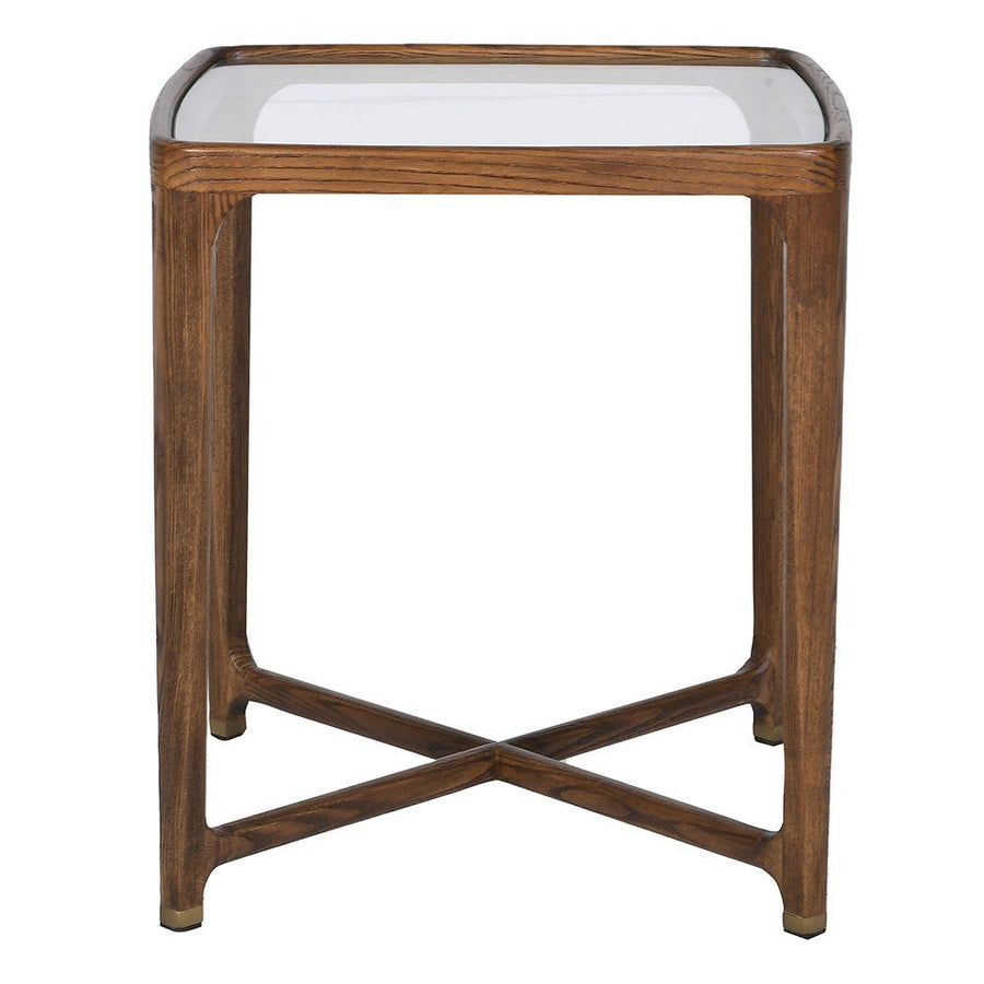 Cavell Square Side Table with Glass Top