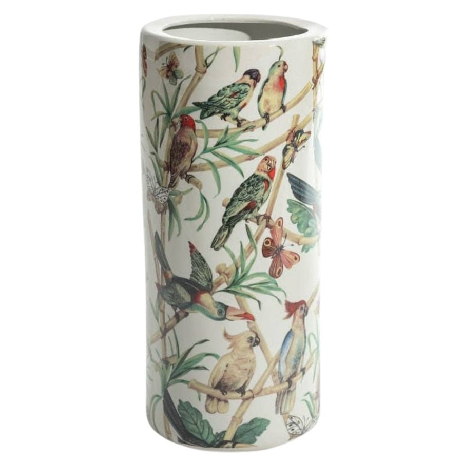 Ceramic Amazonian Birds Umbrella Stand