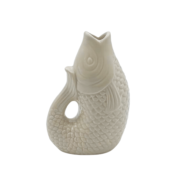 Ceramic Fish Vase in Sand Color