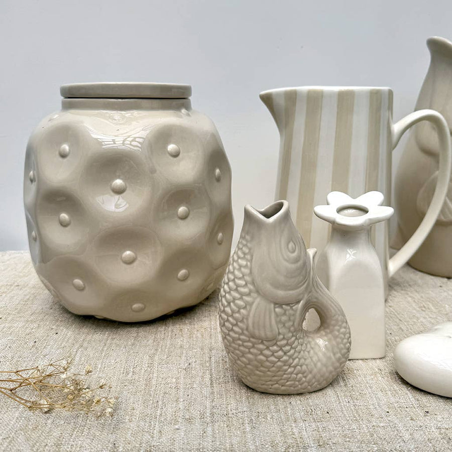 Ceramic Fish Vase in Sand Color