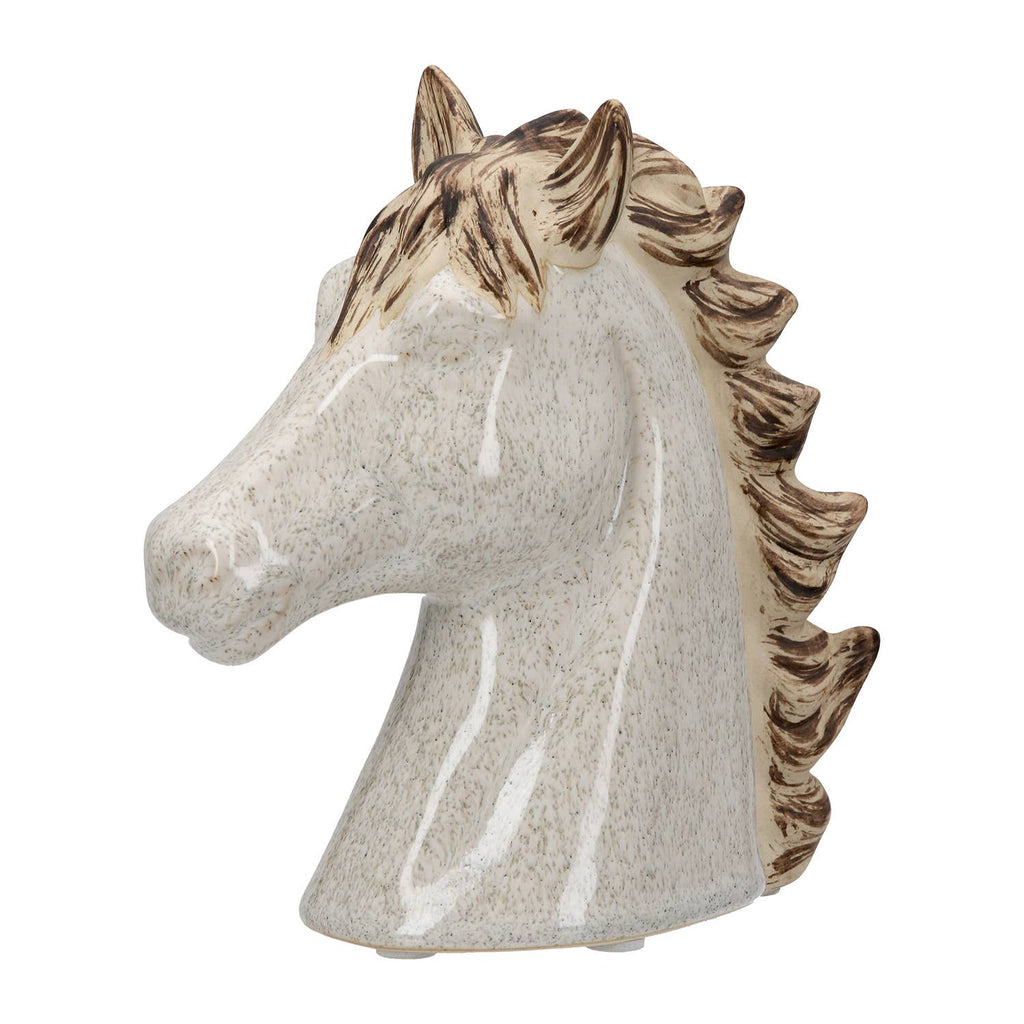 Ceramic Horse Head Sculpture - LUXONAS HOME