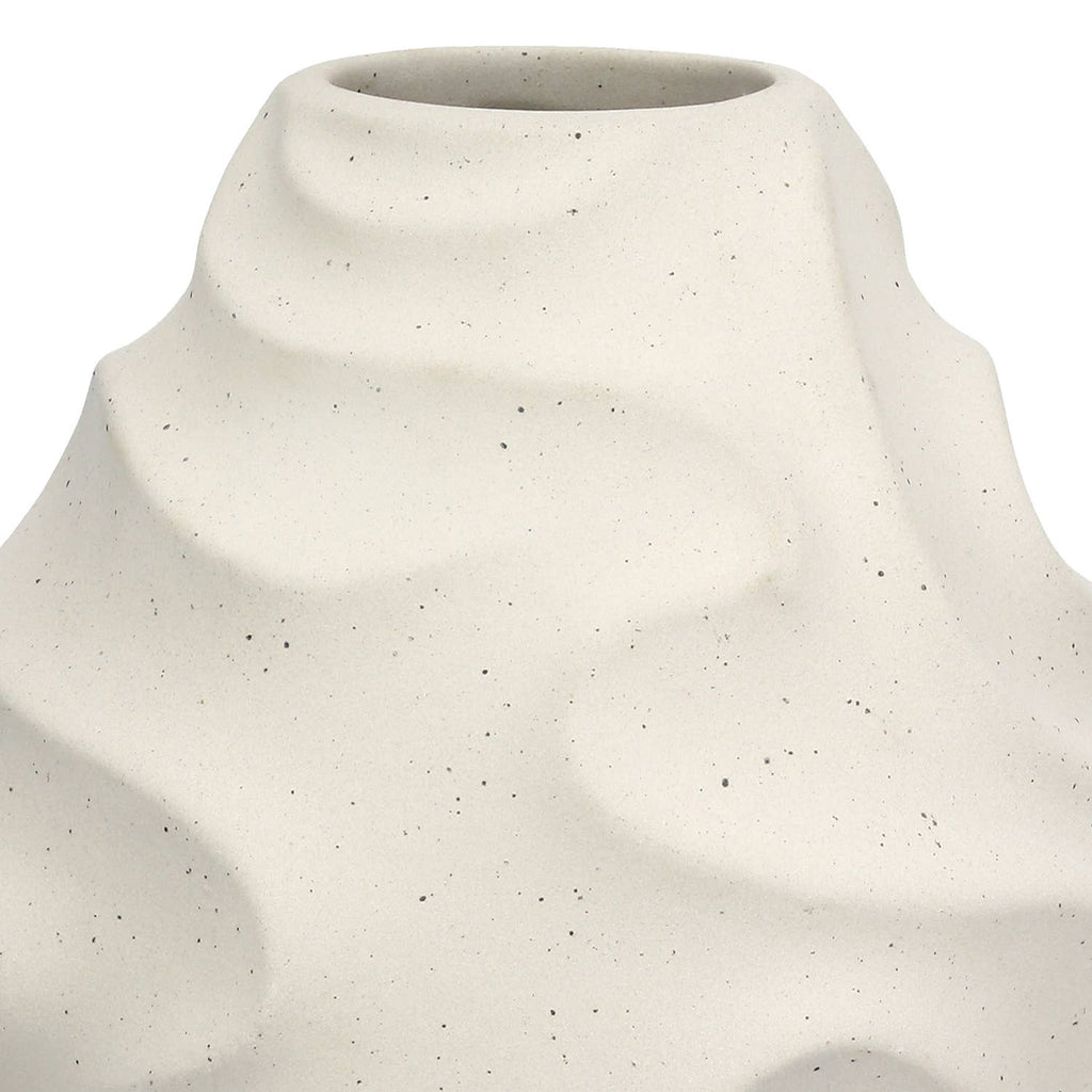 Ceramic Ondulas Round Grey Vase - LUXONAS HOME