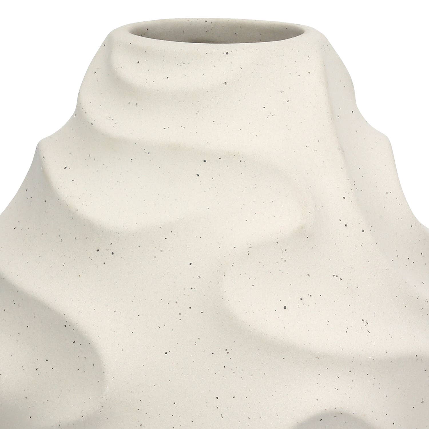 Ceramic Ondulas Round Grey Vase - LUXONAS HOME