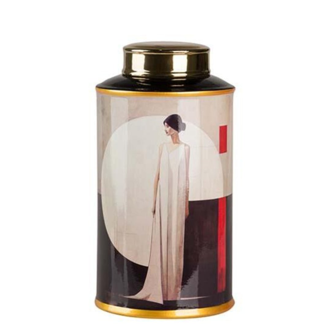 Ceramic Tall Jar 'Woman Shadow' - LUXONAS