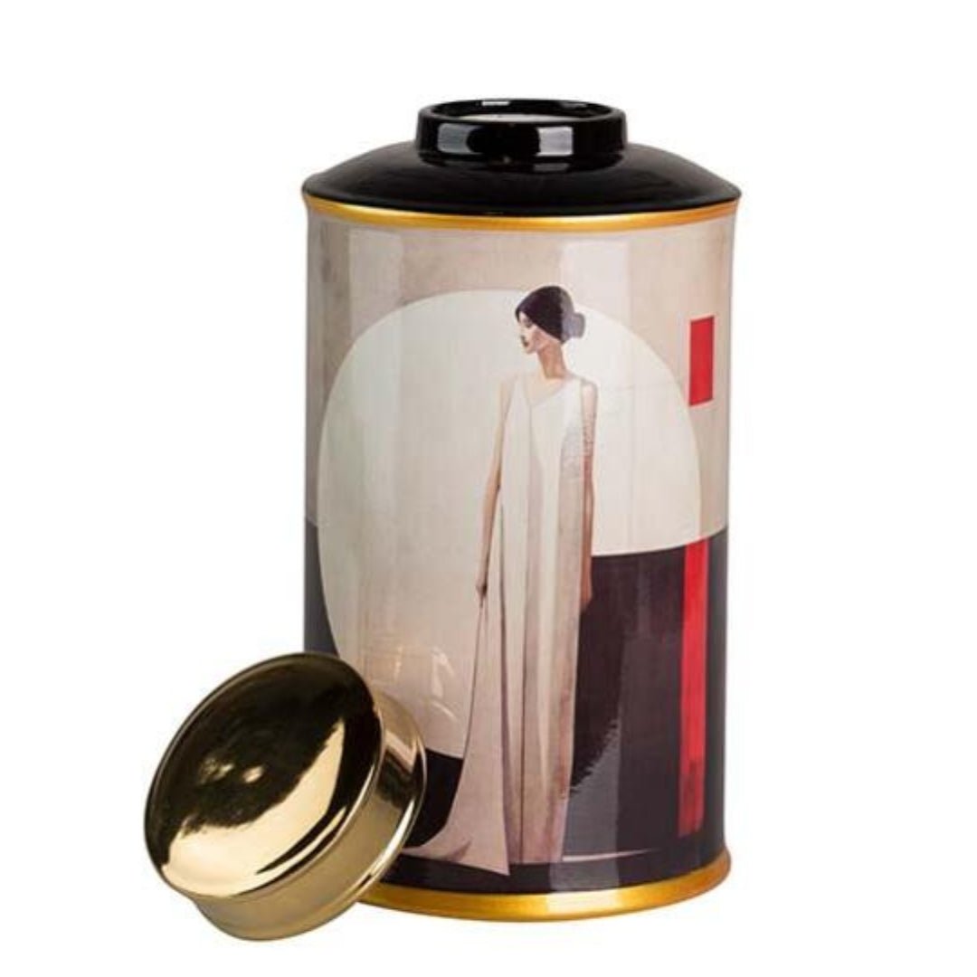Ceramic Tall Jar 'Woman Shadow' - LUXONAS