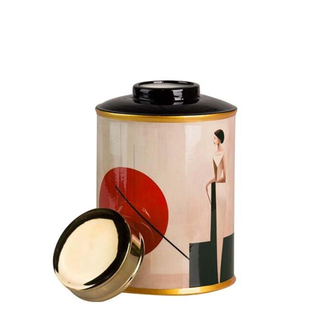Ceramic Tall Jar 'Woman Shadow' - Elegant Home Décor - LUXONAS