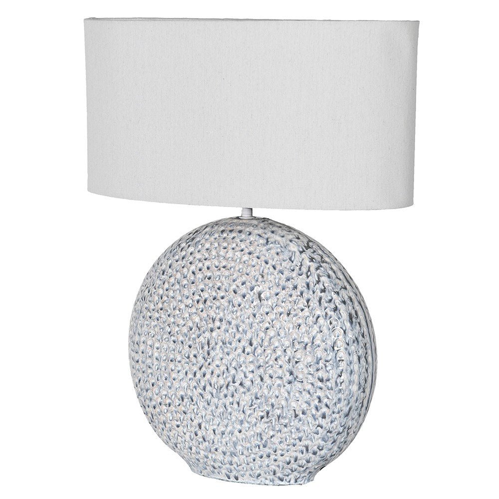 Ceramic Textured Blue Lamp - LUXONAS
