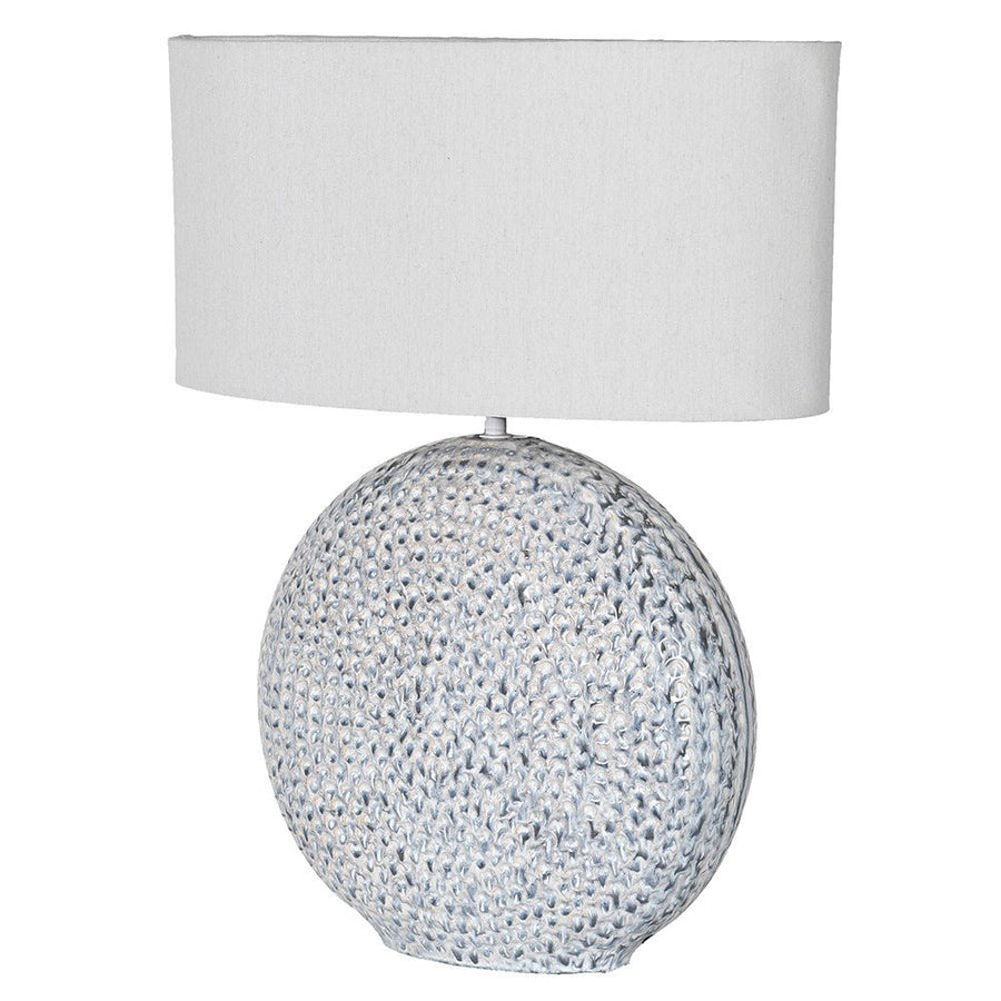 Ceramic Textured Blue Lamp