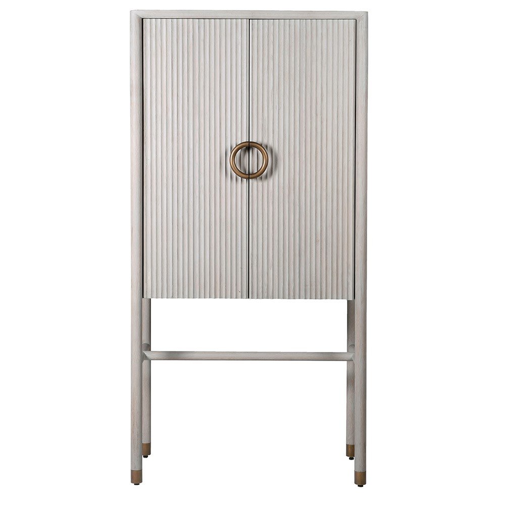 Chamille Cream Bar Cabinet - LUXONAS