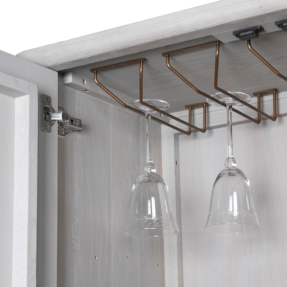 Chamille Cream Bar Cabinet - LUXONAS